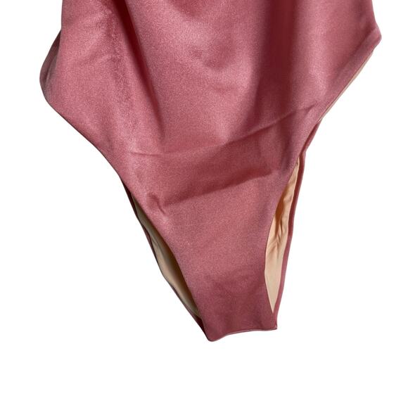 KIBYS Roxy Rose Garden Pink One Shoulder One Piece Swimsuit Size Medium - Picture 7 of 13